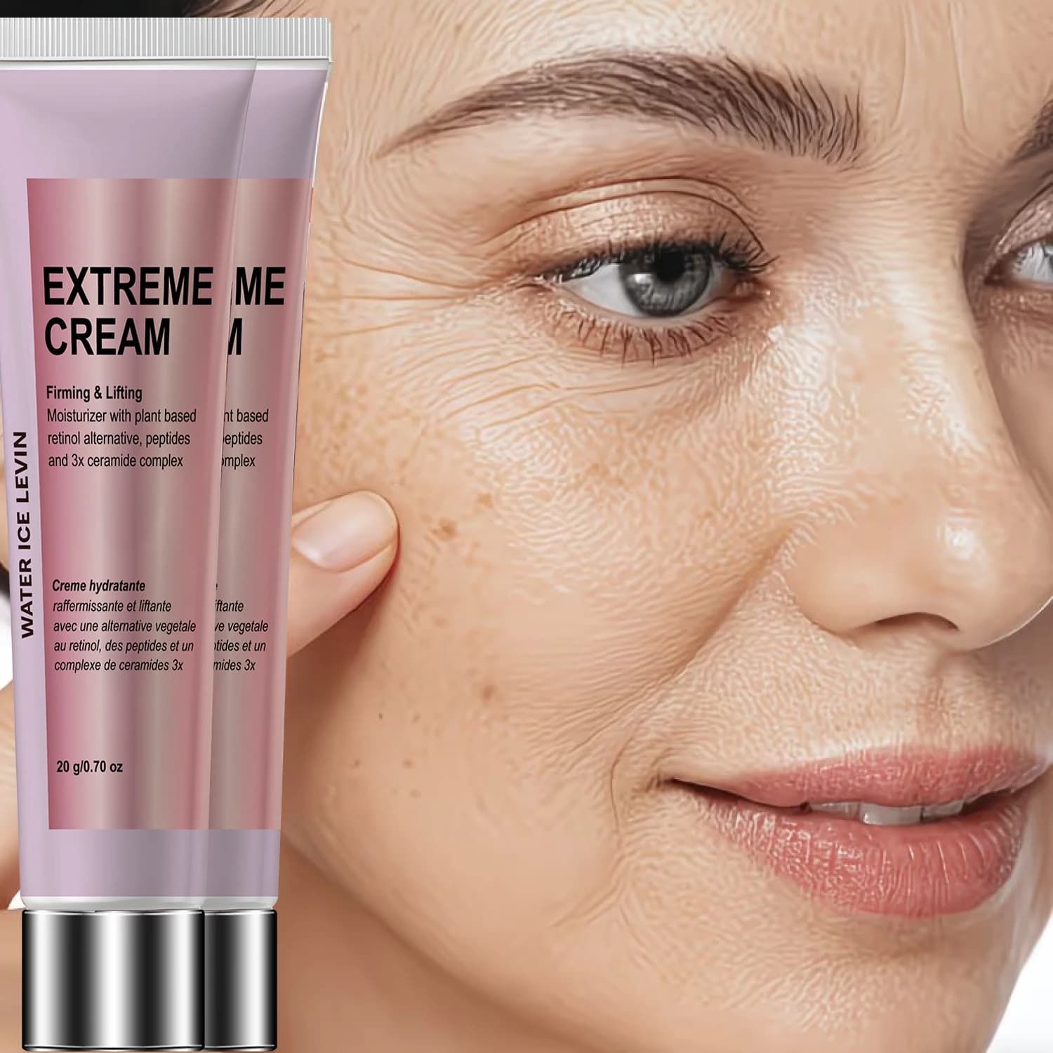Crema Rassodante Estrema Effetto Lifting Alternativa al retinolo vegetale, peptidi, complesso di 3x ceramidi. Per tutti i tipi di pelle. Uomini Donne. 20g.