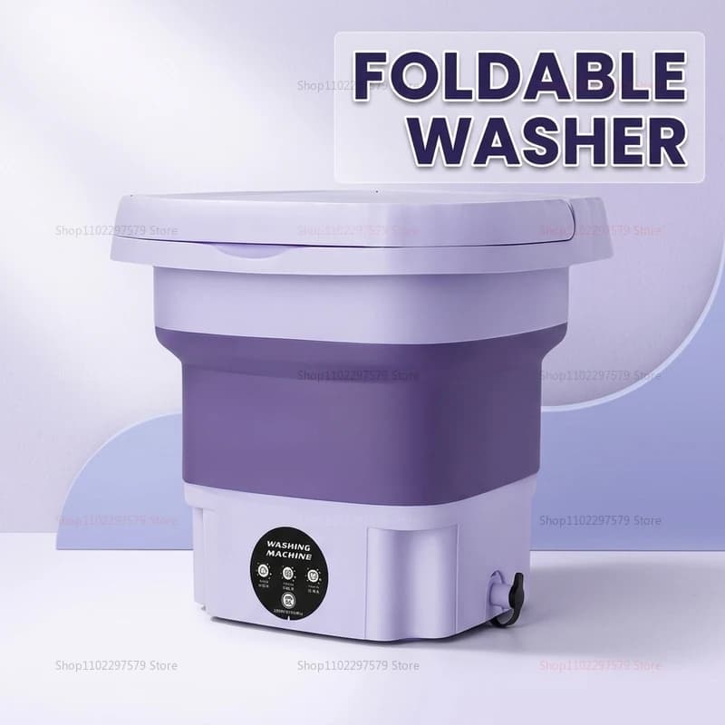 Lavatrice Portatile Pieghevole da 8L con Centrifuga, Mini Lavatrice Compatta per Calzini, Biancheria Intima e Lavanderia da Viaggio, Uso Domestico
