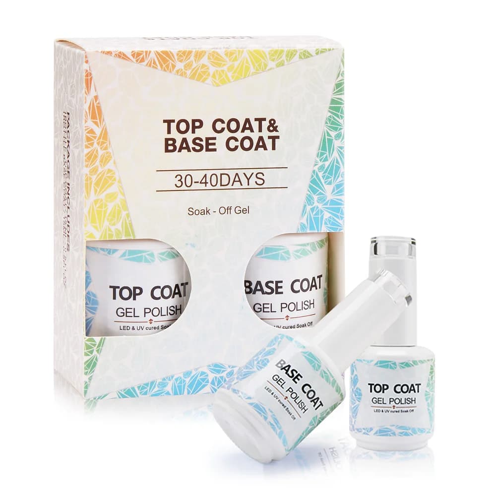 15ML Base Gel Top Coat Set Gel UV Kit smalto per unghie Nail Art Manicure Soak Off Funzione Smalto per unghie UV Gel per unghie a lunga durata