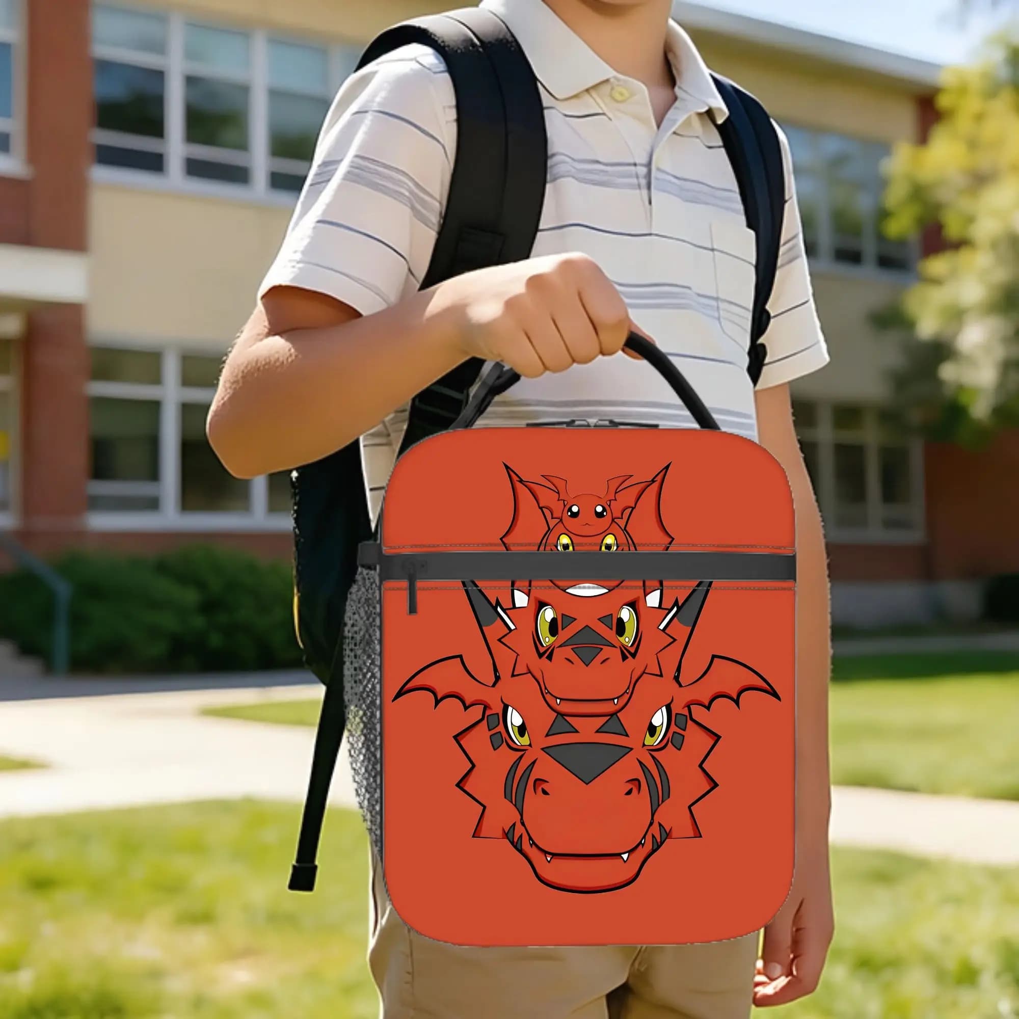 Borse termiche per il pranzo Jyarimon Gigimon Guilmon Growlmon Evolution, contenitore termico per il pranzo, borsa termica Digimon, porta pranzo per il college