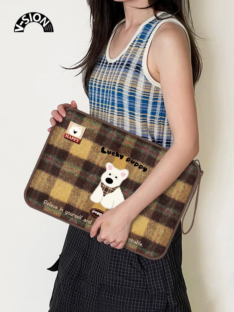 Borsa interna per computer per cani con salsiccia scozzese V-SION iPad femmina da 14 pollici adatta per laptop Lenovo Air, Apple Mac, protezione Huawei 15.6
