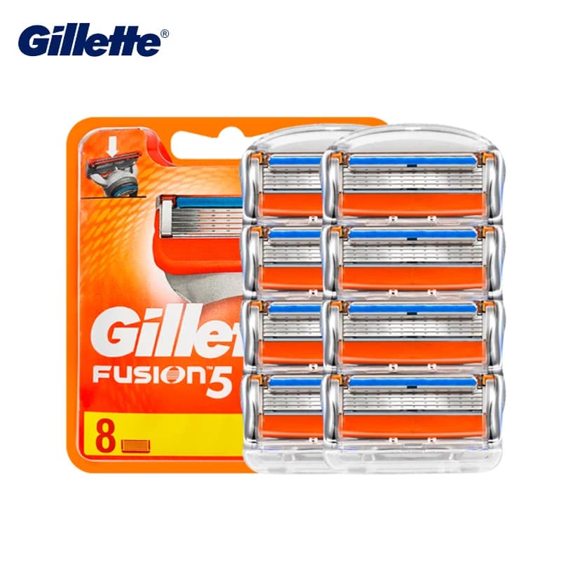 Gillette Fusion 5 Lama di rasoio 5 strati Testina di rasatura manuale di sicurezza Sostituzione rasoio per barba Ricariche Cassette per uomo Cura del viso
