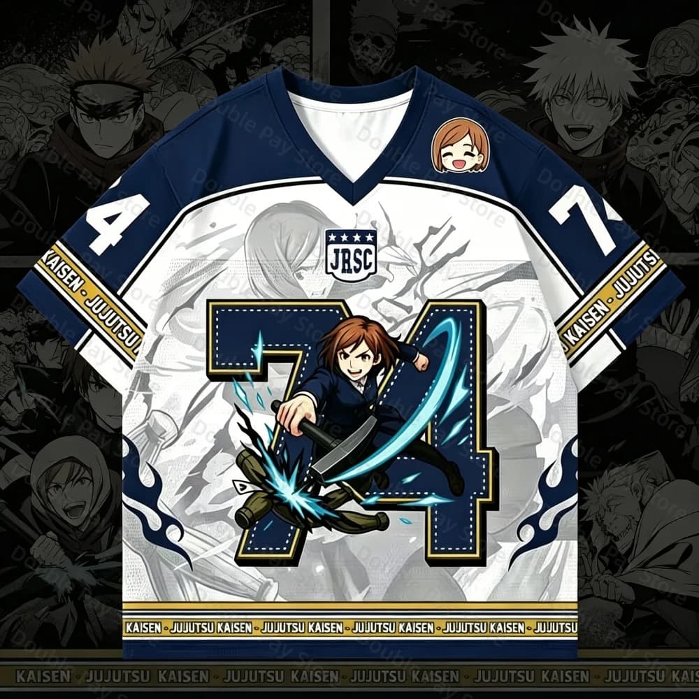 2026 New Jujutsu Kaisen Nobara Kugisaki Hockey Jersey T Shirt Men Women Tee Short Sleeve Anime Quick Dry Sport Tee Cosplay Tops