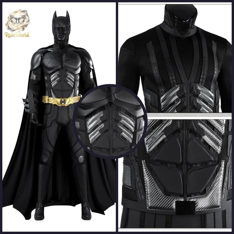 High Quality Bruce Wayne Full Cosplay Costume Men Superhero Suit For Halloween Party Comic Con