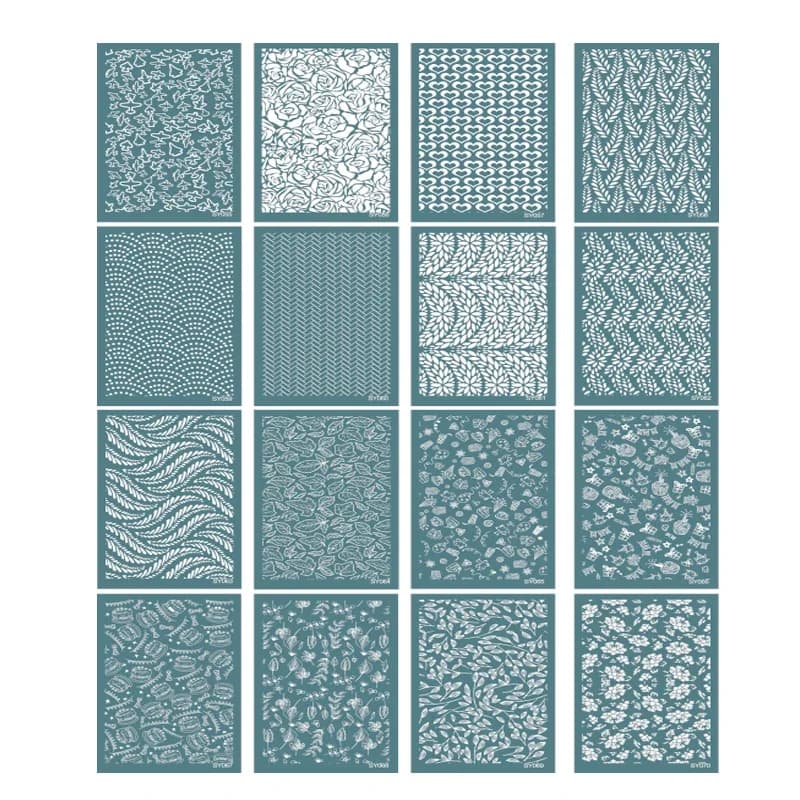 Nuovo kit di stampa serigrafica riutilizzabile per serigrafia per la stampa su gioielli in argilla Orecchini in argilla Stencil in argilla polimerica