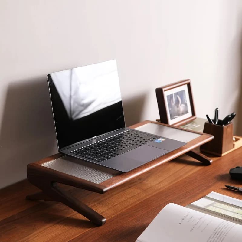 Scaffale rialzato per computer in legno Camera da letto Supporto da scrivania elevato Scaffali per monitor estetici Scaffali organizer multifunzionali