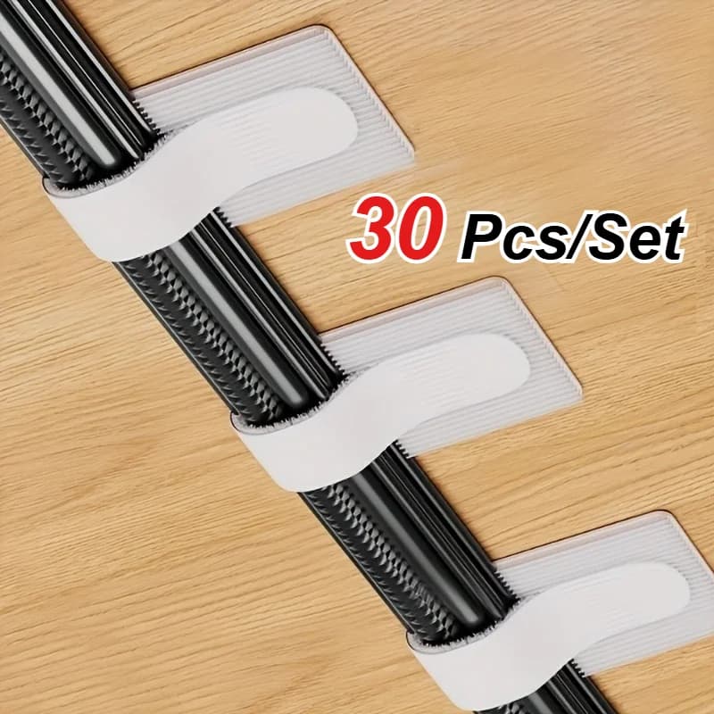 30 PCS/Set Reusable Zip Ties- Strong Self-Adhesive Wire Ties for Computer and Desktop Wire Management, Durable Fasteners