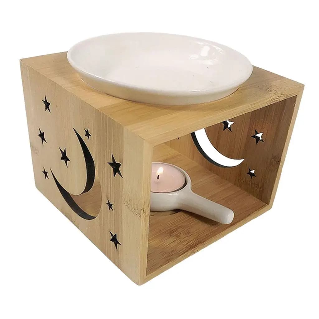 Delicate Wood Tealight Fragrance Holder Diffuser Furnace Home Bedroom Decor