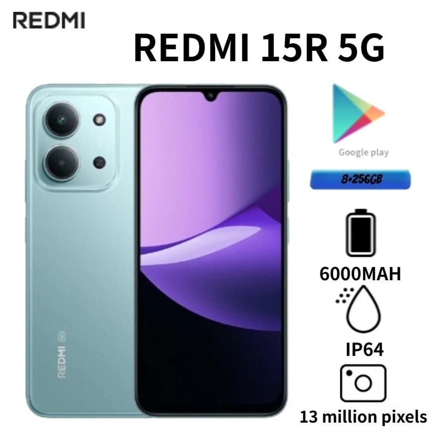 2026 Redmi 15R Smartphone Edition 6.9-Inch 120Hz High-Refresh-Rate LCD Display 6000mAh Battery Global Redmi