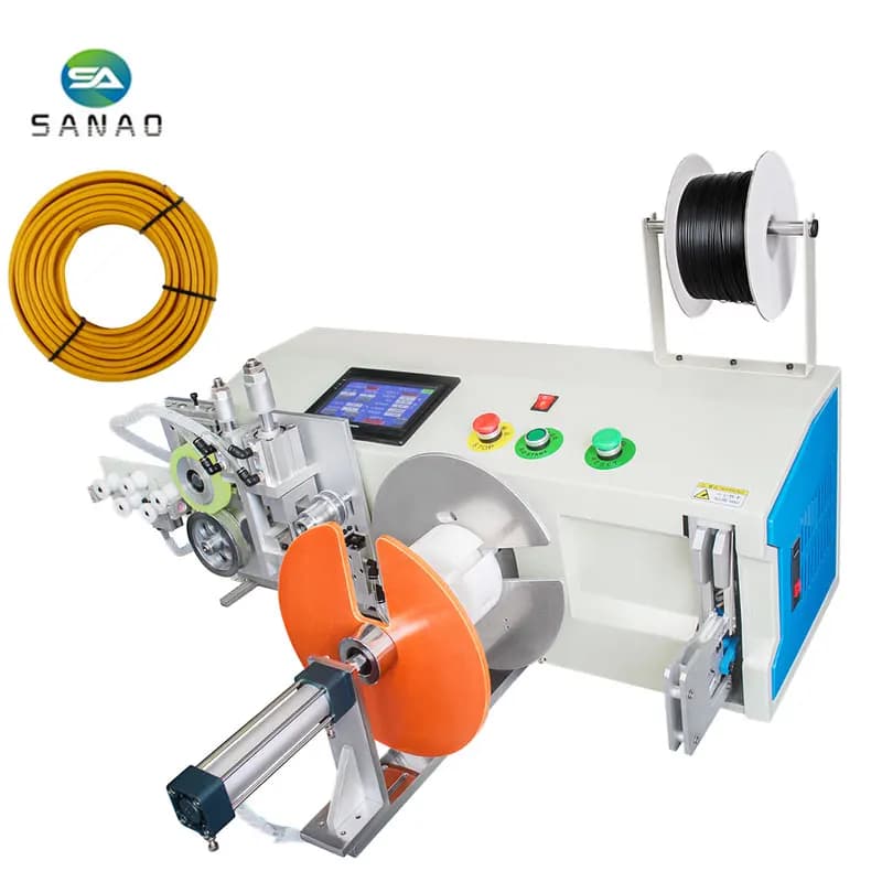 Macchina Automatica Multifunzione per Taglio, Avvolgimento e Legatura Cavi con Sistema di Misurazione di Precisione