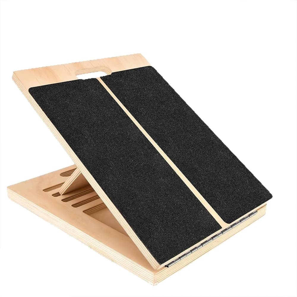 Foldable wooden ankle stretcher for home gym, balance training, yoga equipment and pilates