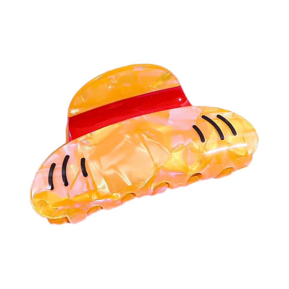 New One Piece Luffy Hat Hair Clip Cartoon Anime Character Accessories Shark Clip Hairpin Versatile