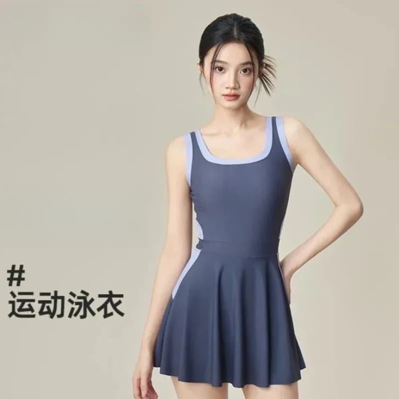Swimsuit Women's small fresh skirt one-piece diving swimming, meat-covering and thin swimsuit