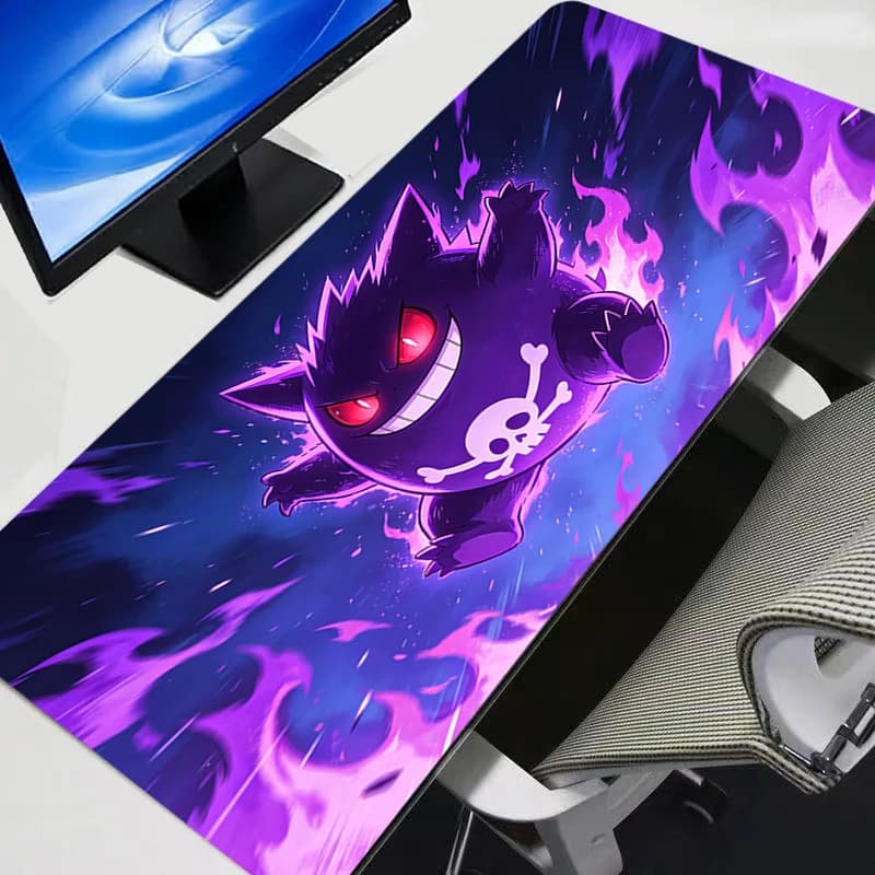 Tappetino per mouse Gengar Pokemon Pikachu Anime, accessori da gaming, mousepad per gamer PC, tappetino da scrivania con motivo fiore di ciliegio, tappetino da tavolo Varmilo
