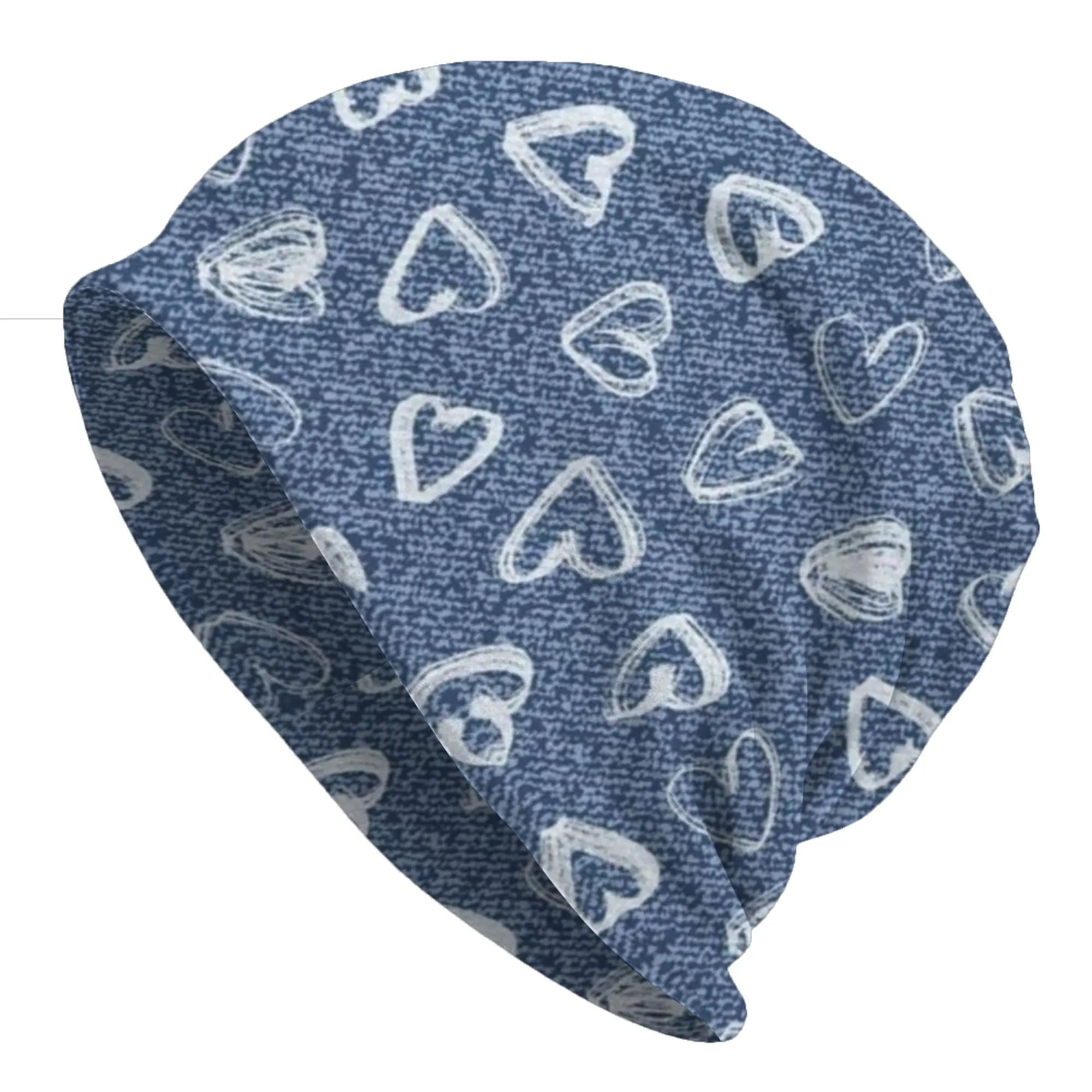Cappelli Bonnet in denim con texture effetto denim, sottili, da uomo e da donna, blu (11), berretti street style, skullies, beanies.