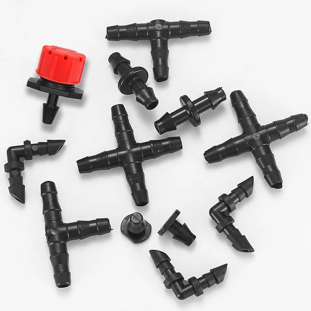50 pz Connettori spinati Raccordi per irrigazione Irrigazione a goccia Connettori spinati 4/7mm Raccordi per tubi per vaso di fiori Giardino Prato