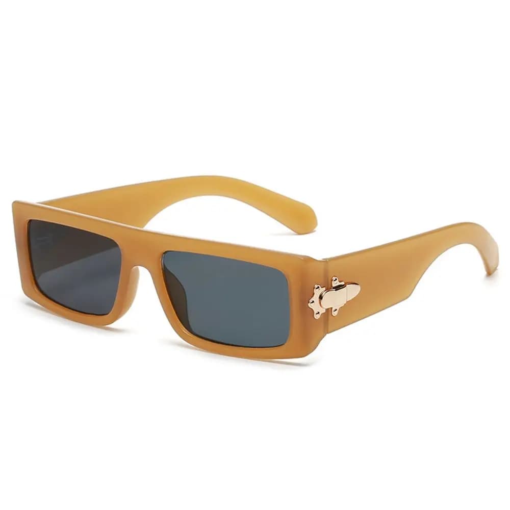 Tortoiseshell Frame Black Gray Lens Classic Rectangle Sunglasses Eyewear for Work