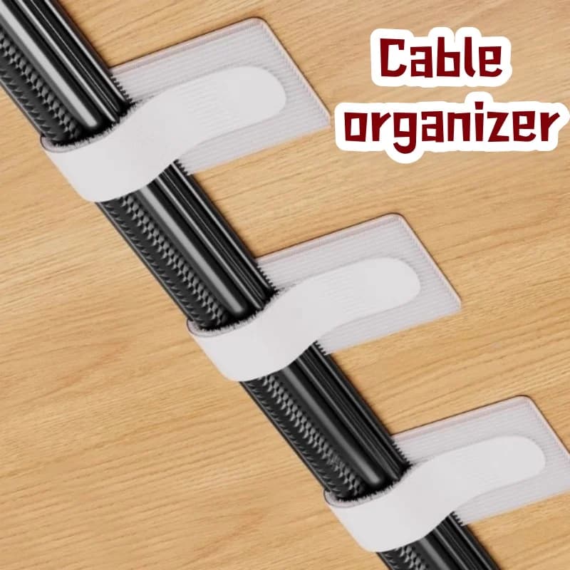 Velcro adesivo con fascette per archiviazione sicura, organizer per cavi montato a parete, clip per cavi per computer, smistamento cavi di rete
