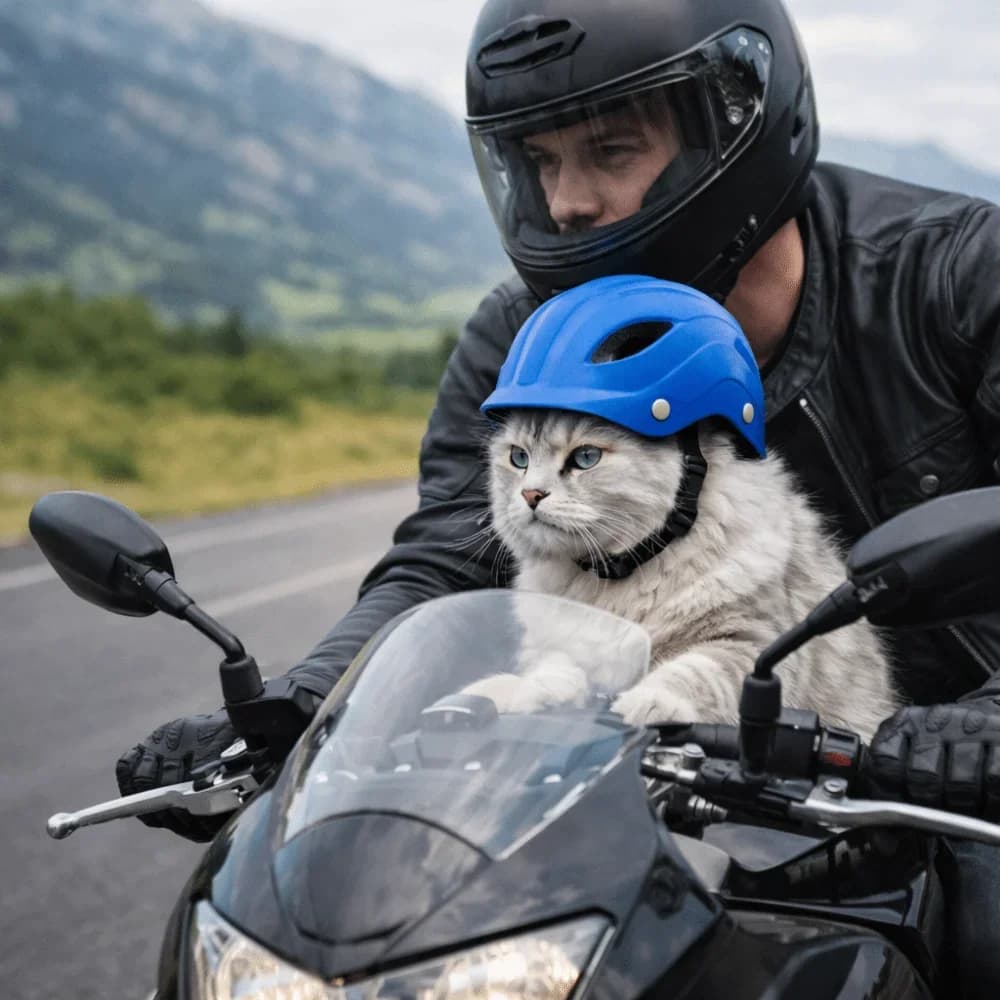 Elegante Casco Regolabile per Cani, Comodo e Resistente, in Plastica, per Moto e Viaggi, Colore Unico