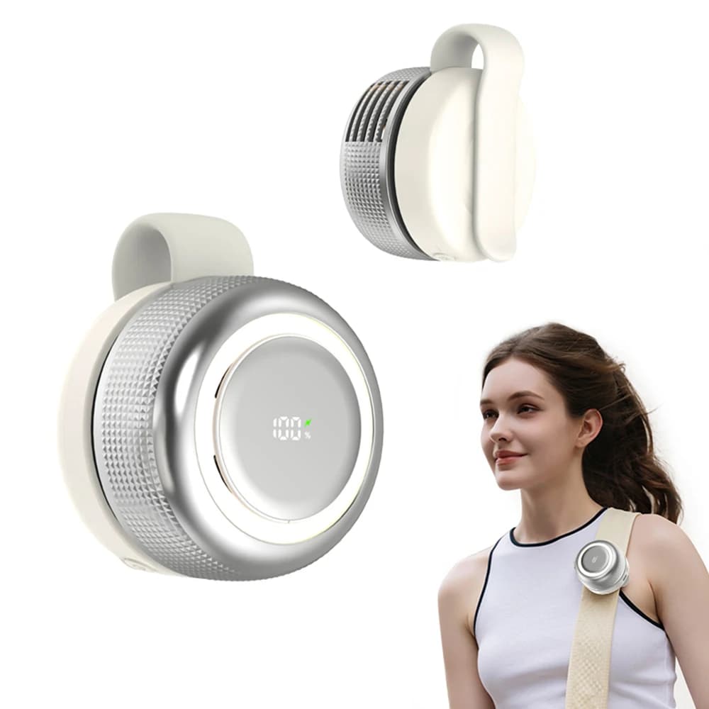 Ventilatore Innovativo con Pale Turbo: Flusso d'Aria ad Alta Potenza, Silenzioso ed Efficiente dal Punto di Vista Energetico | Design Ultra-Compatto con Clip da 2000mAh per Tutto il Giorno