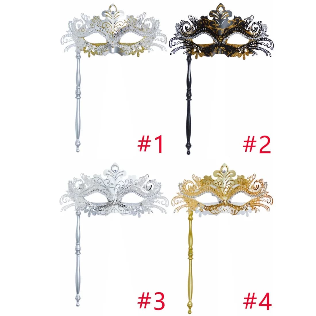 Maschera di Halloween e Carnevale Miccostumes, Maschera Traforata a Mezza Faccia per Feste e Balli