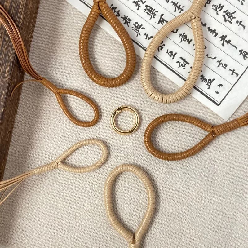 Nutshell Pull Ring Rope Nutshell Hand Rattle Wind Chime Special Rope Hand Knitting Work in Progress DIY Pendant Rope