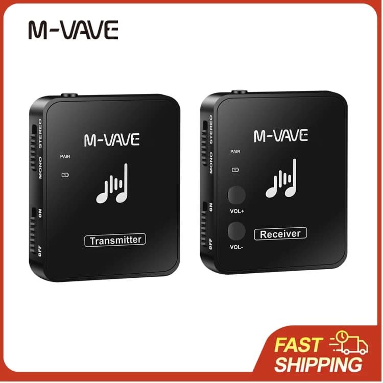 Sistema Audio Wireless M-VAVE WP-10, Monitor per Auricolari, Trasmissione Senza Perdita, Registratore Stereo/Mono, Trasmettitore e Ricevitore Ricaricabili