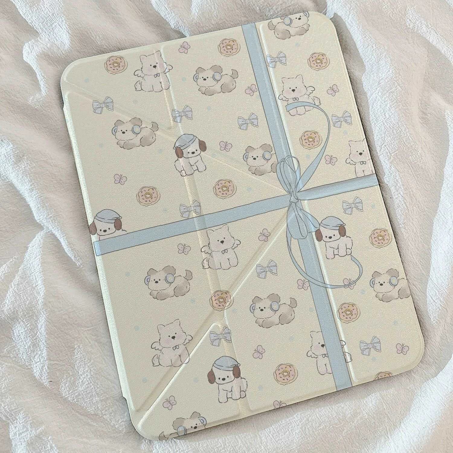 Cute Gift Puppy Tablet Case For iPad Pro 11 12.9 13 A16 M2 M4 M3 M5 Shell 8.3 9.7 10.2 5/6/7/8/9/10/11th Mini Air 3 4 5 6 Cover
