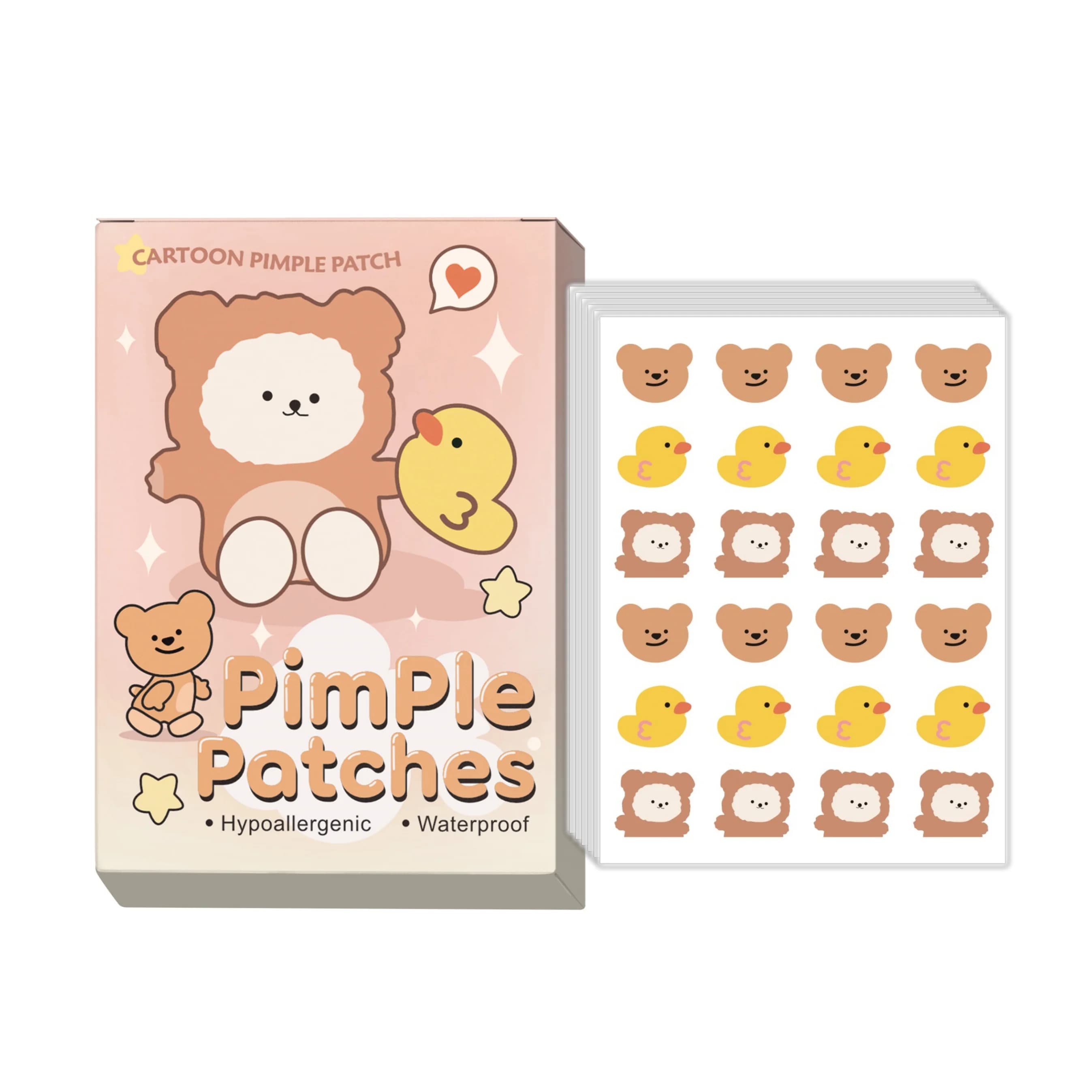 24 pieces of plasters for the face acne of cartoons, concealer, patches for acne and patches for pimples, ultra-thin and breathable