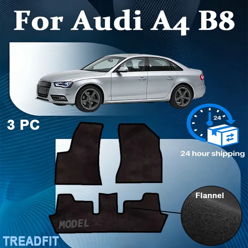 Set di tappetini in nylon velour per Audi A4 B8 berlina, station wagon, avant, allroad (2007-2015) - Nero
