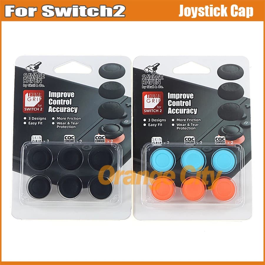 1Set For NS Switch 2 Thumb Grip 6 in 1 Skull Joystick Cap Thumbstick Cover For Switch2 Controller Accessories