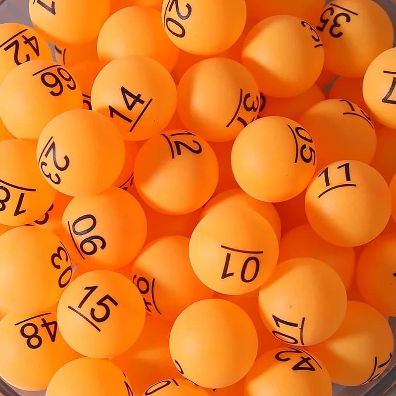 50 Palline da Ping Pong Colorate con Numeri, 40mm, Palline da Tennis da Tavolo in Colori Misti per Intrattenimento, Lotterie, Giochi Familiari e Attività