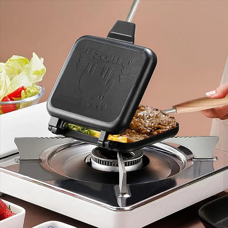 Foldable non-stick pan for breakfast machine with toast, easy to use, valuable invoice