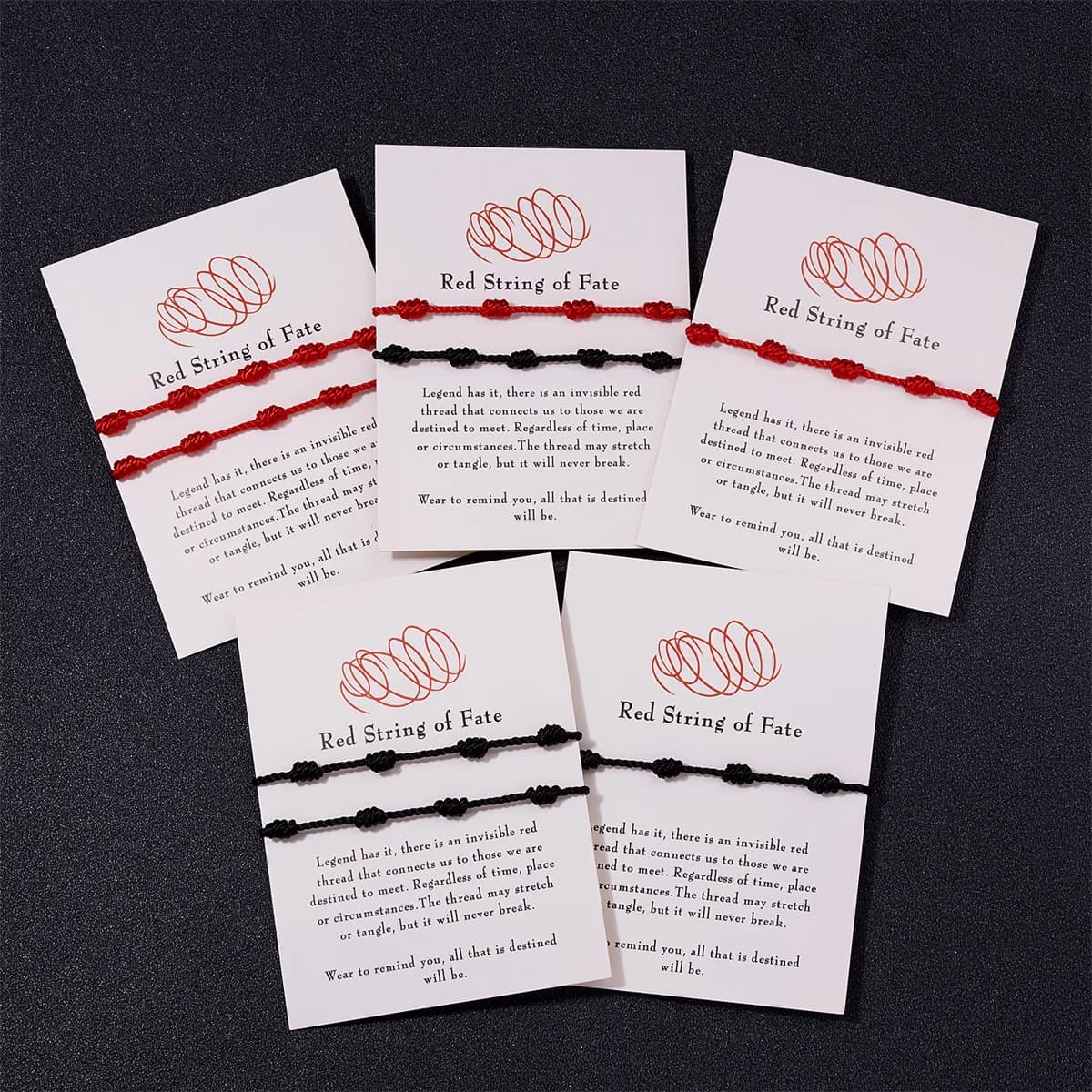 7 nodi rosso nero braccialetti di corda per le donne uomini fortunato amuleto cuore fatti a mano braccialetti di corda amicizia coppia braccialetto gioielli