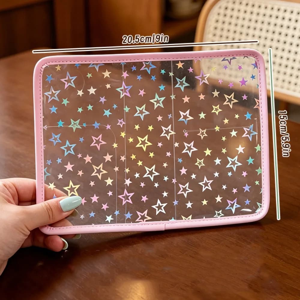 Card Holder Passport Bag Ultra-thin Sparkling Star Transparent PVC Passband Holder Heart Ticket Holder Passport Holder Men