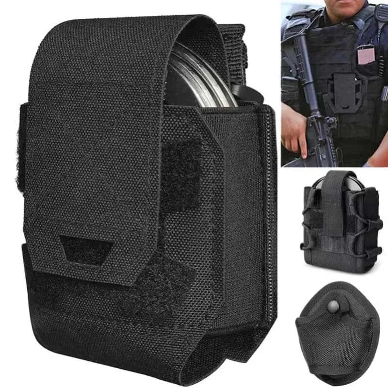 Porta Manette Tattico, Custodia Universale per Manette, Clip in Plastica, Supporto Esterno per Cintura con Velcro