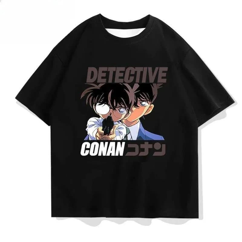 Nuova T-shirt Sportiva Casual a Maniche Corte Detective Conan Anime Giapponese da Uomo, Vestibilità Ampia Estiva, Top Trendy per Adolescenti