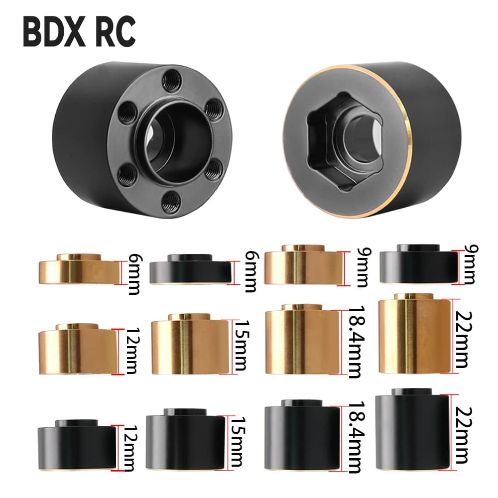 12 mm wide wheel hexagonal hub adapter for 1/10 RC Crawler 1.9 2.2 inch wheels Axial SCX10 TRX4 counterweight
