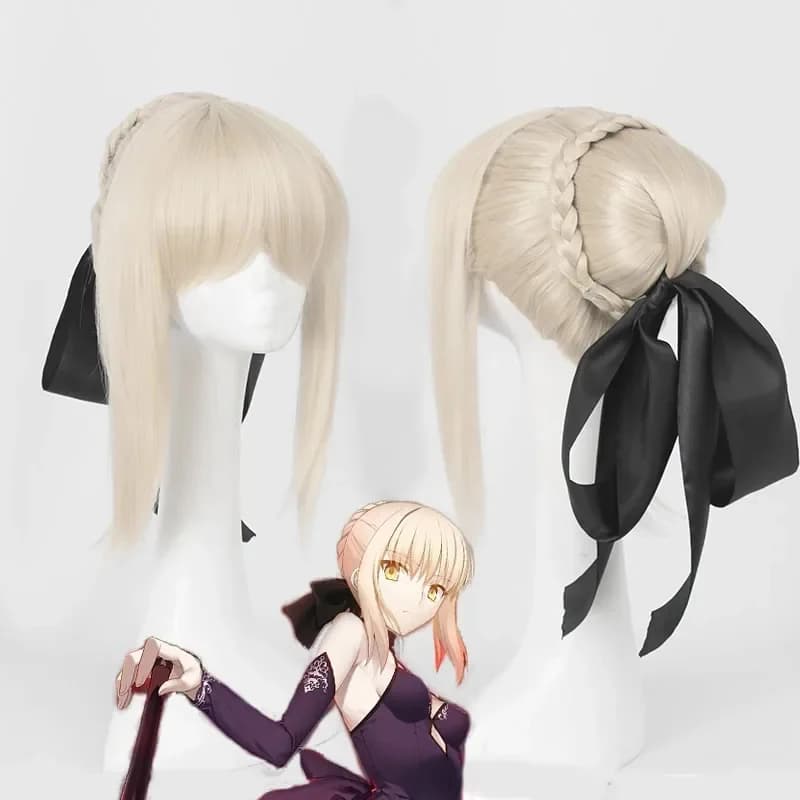 2026 8 Types Fate Stay Night Altria Pendragon Saber Cosplay Wig Game Anime FGO Fate Grand Order Cosplay Wigs Bow 7OAQH