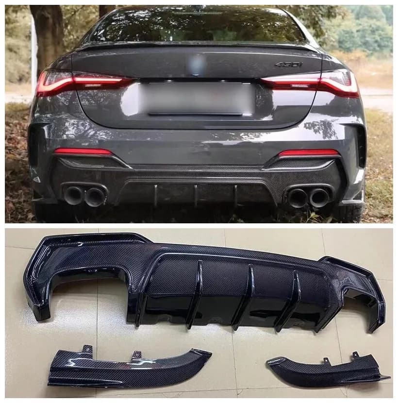 Per BMW Serie 4 G22 G23 MT Auto Tuning 2020 Reale Materiale In Fibra di Carbonio Diffusore Posteriore Paraurti Labbro Spoiler di Scarico Body Kit