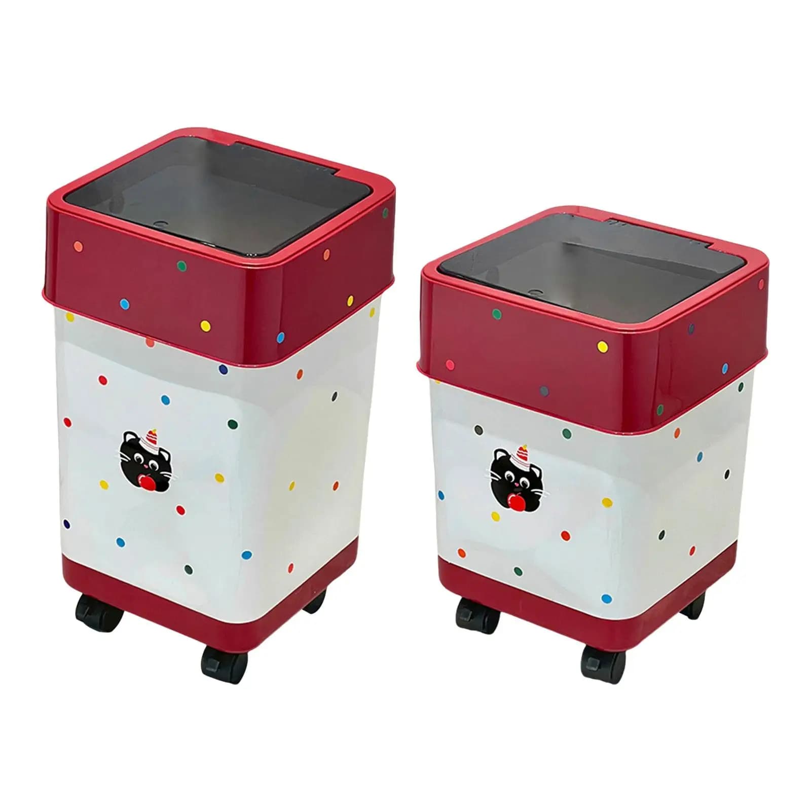 Pattumiera da cucina con ruote Simpatico pattumiera rotolante Cestino per rifiuti sottile Coperchio automatico per bagno, camera da letto, ufficio