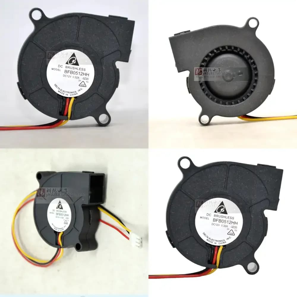 Ventola di Raffreddamento Turbo ad Alto Flusso d'Aria 5CM 5015 12V 0.32A con Doppio Cuscinetto a Sfera per Dissipatore di Calore CPU GPU Laptop Delta BFB0512HH