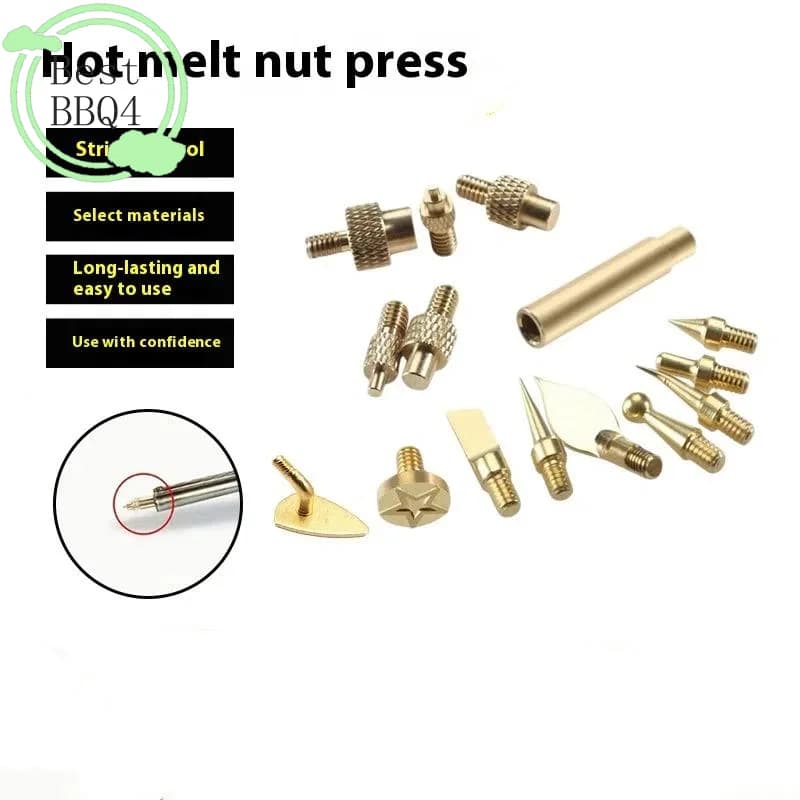 (BBQ4) Kit di inserti filettati a caldo da 7/9/10 pezzi con punta in ferro M2 M3 M4 M5 M6 M8 in ottone per saldatura a caldo di plastica per stampanti 3D