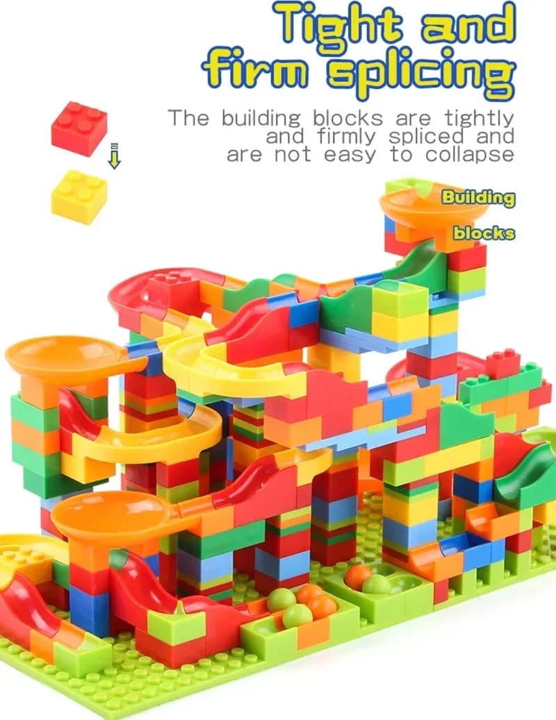 168-336 Pezzi Labirinto di Biglie per Bambini, Blocchi Scorrevoli Piccoli, Mattoncini Fai-da-te, Giocattoli da Costruzione, Giocattoli Educativi per la Prima Infanzia