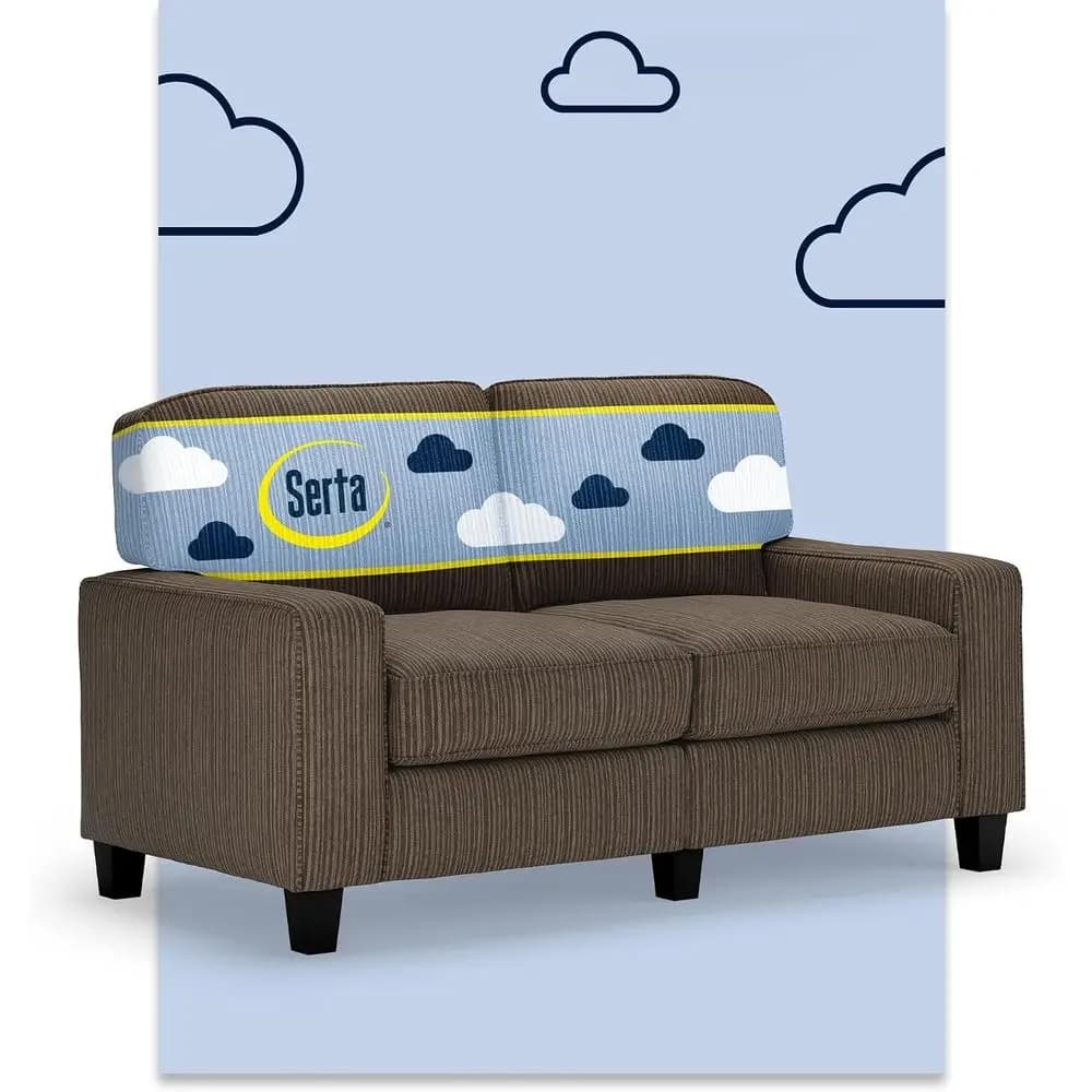 Palisades 61" Track Arm Soa, Easy Care Polyester, Sot Pillow Back, ket Coil Seat Cushions, Removable Covers, Loveseat or Couch o