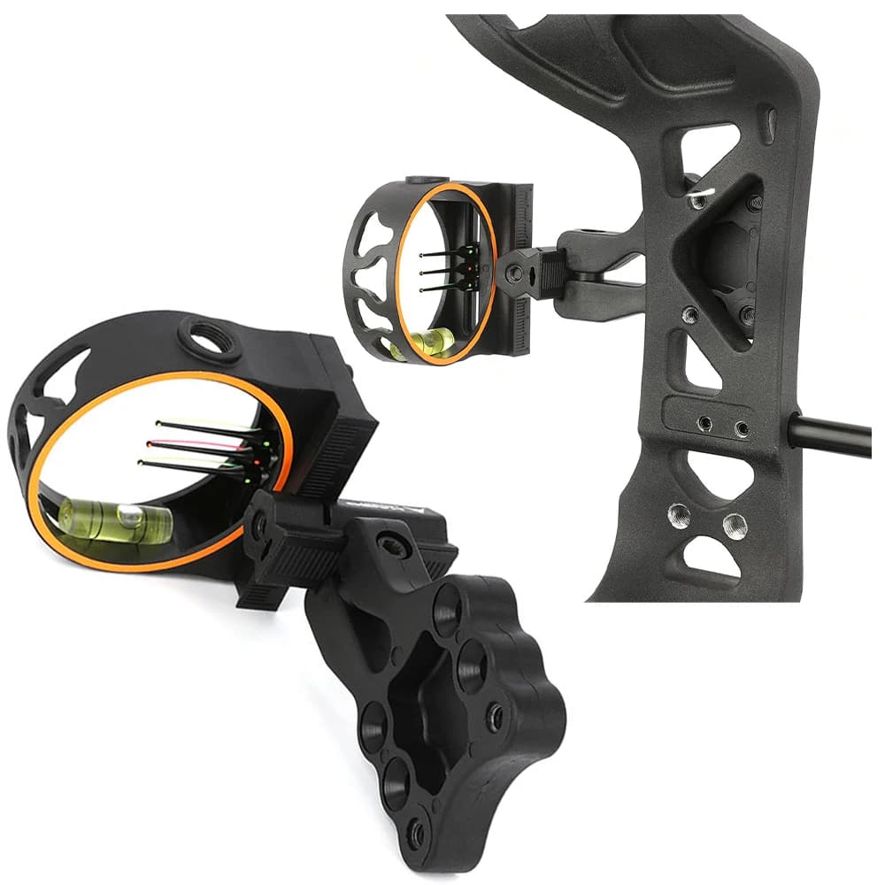 Mirino per Arco Compound 1Pin/3Pin - Micro Regolazione in Fibra Ottica da 0,019 Pollici, Attrezzatura Professionale per Tiro con l'Arco per Caccia e Tiro al Bersaglio