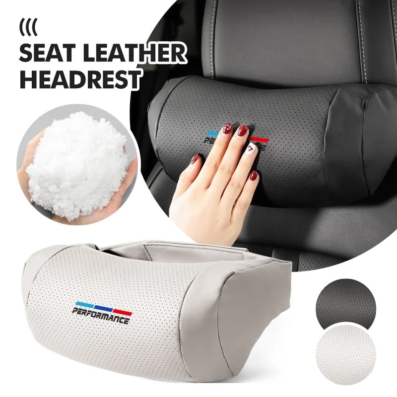 Leather Car Seat Headrest Neck Support Pillow Lumbar Cushion For BMW 1 3 5 Series X1 X3 X4 X5 X7 G20 G38 F20 F39 F48 E46