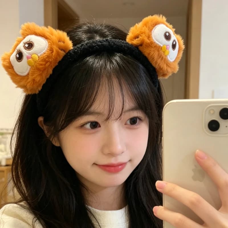 Fascia per capelli in peluche a forma di Garfield, accessorio per lavare il viso, elastico per capelli, fermaglio decorativo, accessori per capelli, merchandising anime all'ingrosso