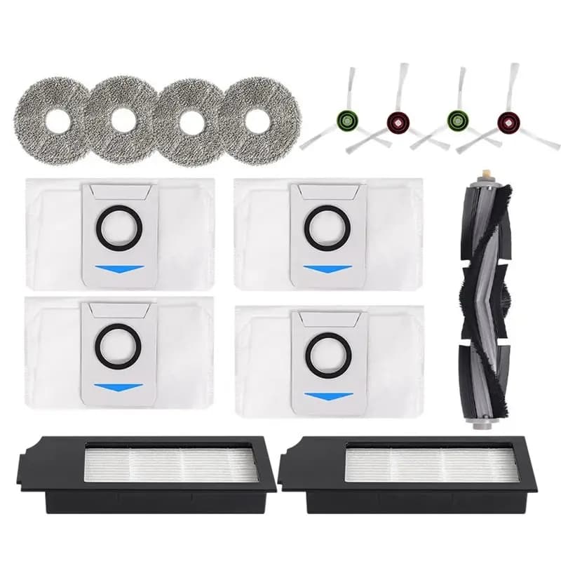 BBNV-For Ecovacs Deebot X1 OMNI/TURBO,T10 OMNI/TURBO/X1S PRO Main Side Brush,Hepa Filter, Mop Rag Dust Bags Mop Cloths Parts