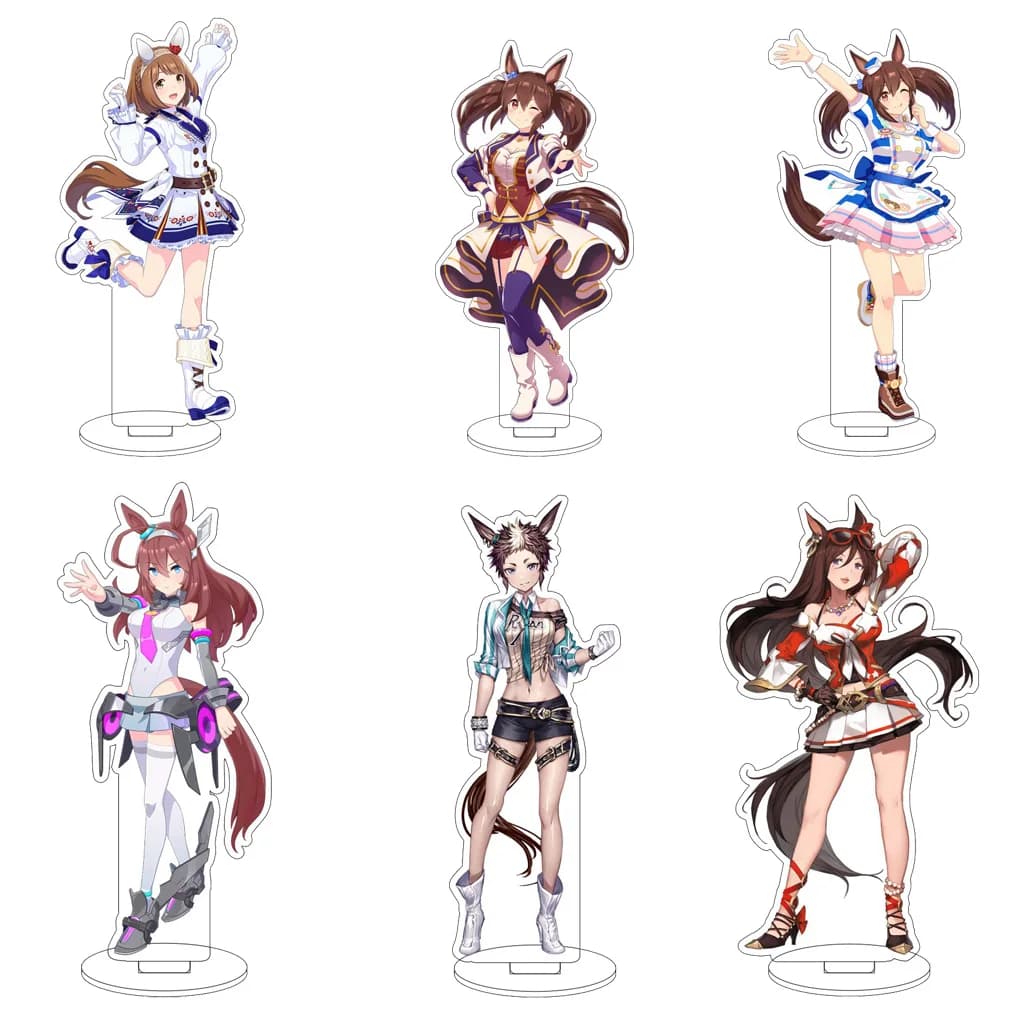 16CM Anime Uma Musume: Pretty Derby Tokai Teio Mejiro McQueen‌ Trainer Daiwa Scarlet Cos Acrylic Figure Stand Gifts Ornaments